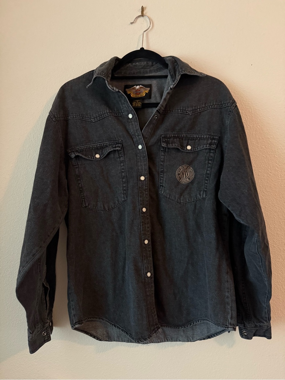 Denim Harley Davidson button down